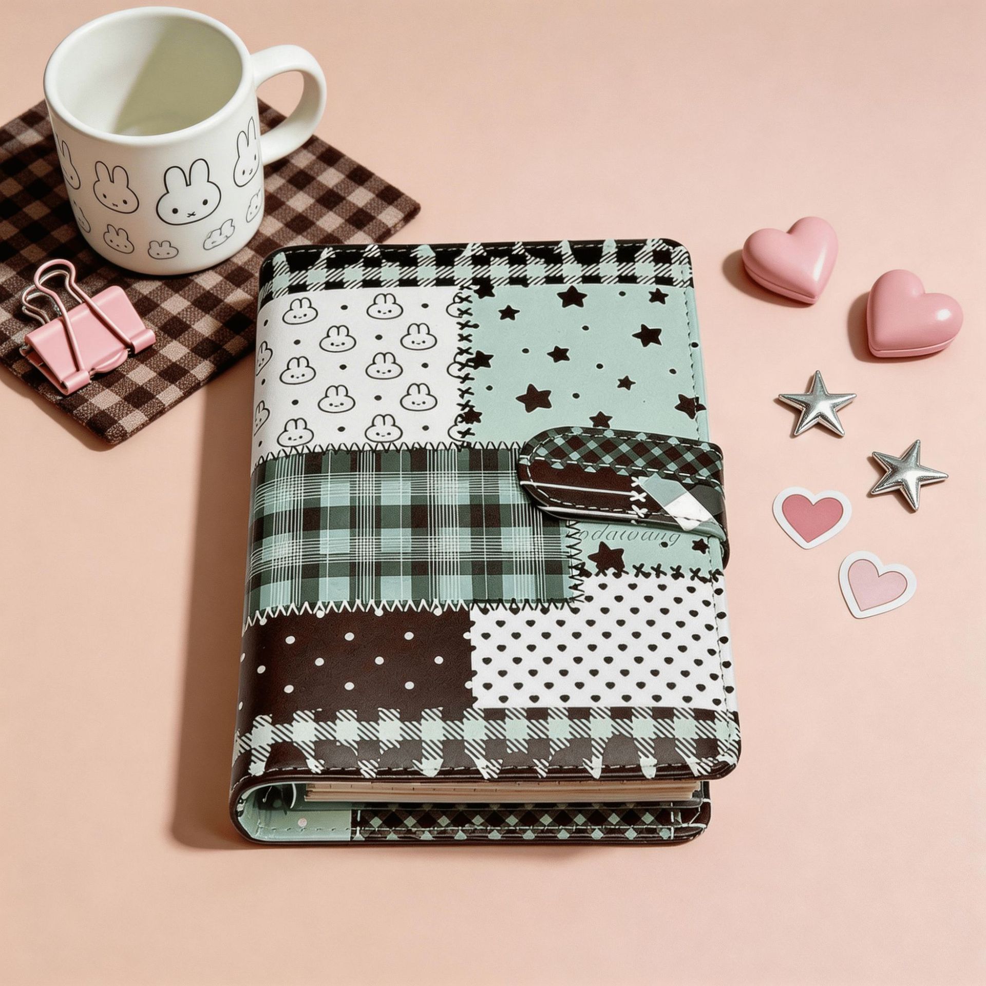 Graph Paper Pad - Buku Catatan A6 Hijau Motif Kotak-kotak,