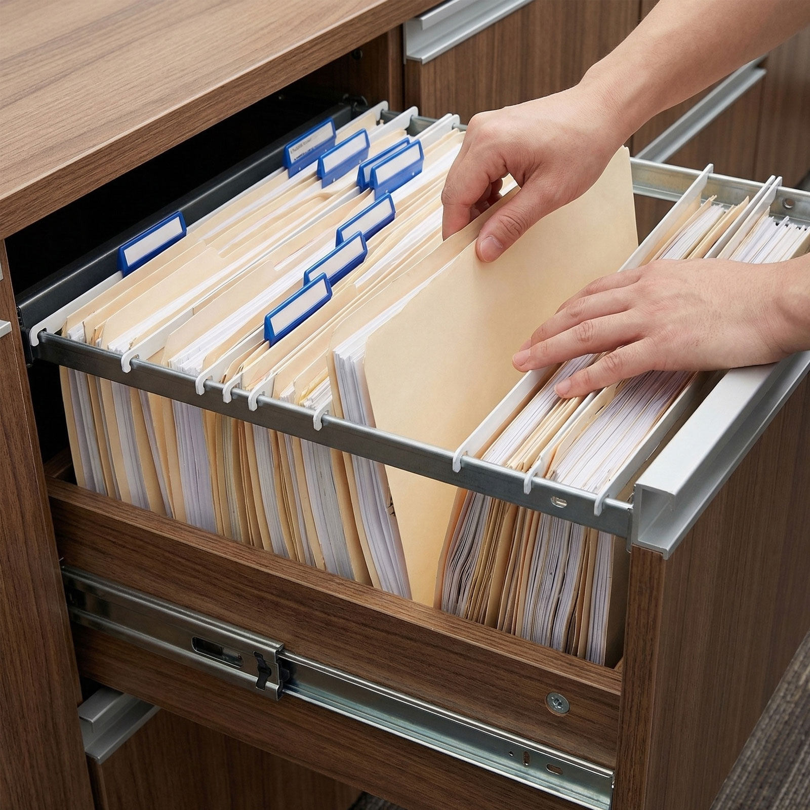 File Folder Hanging - 12Pcs Rel Penyusun File Logam Premium