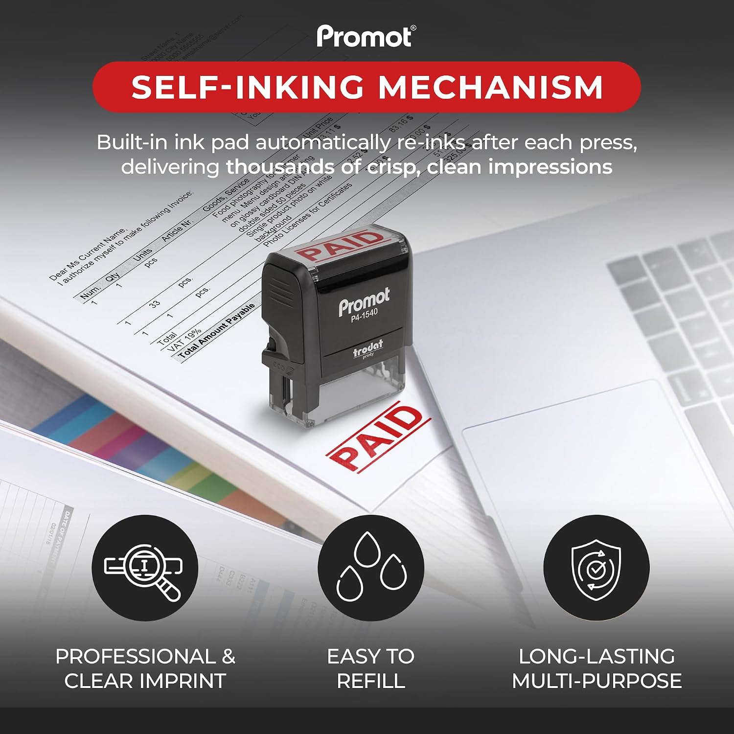Stempel Kantor Isi Ulang Merah - Self Inking Stamp ulasan dan harga